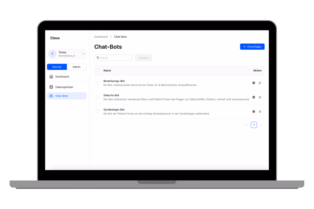 Clavo KI-Bot Interface